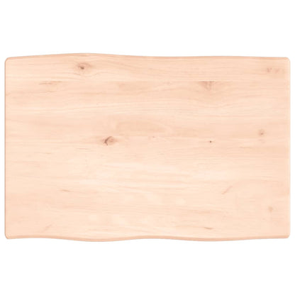Piano per Tavolo 60x40x2 cm in Rovere Non Trattato Bordi Vivi
