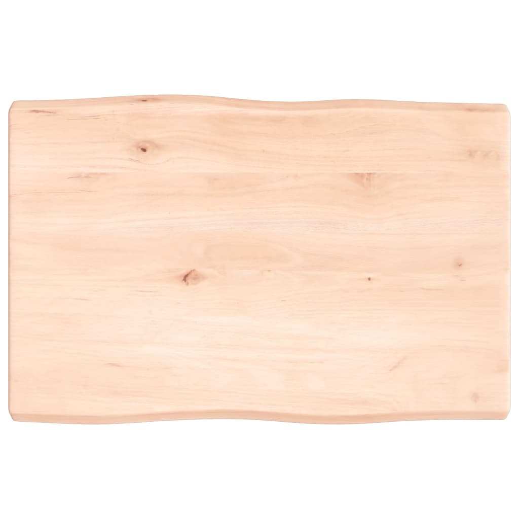 Piano per Tavolo 60x40x(2-4) cm Rovere Non Trattato Bordi Vivi