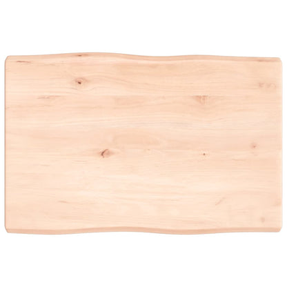 Piano per Tavolo 60x40x(2-4) cm Rovere Non Trattato Bordi Vivi