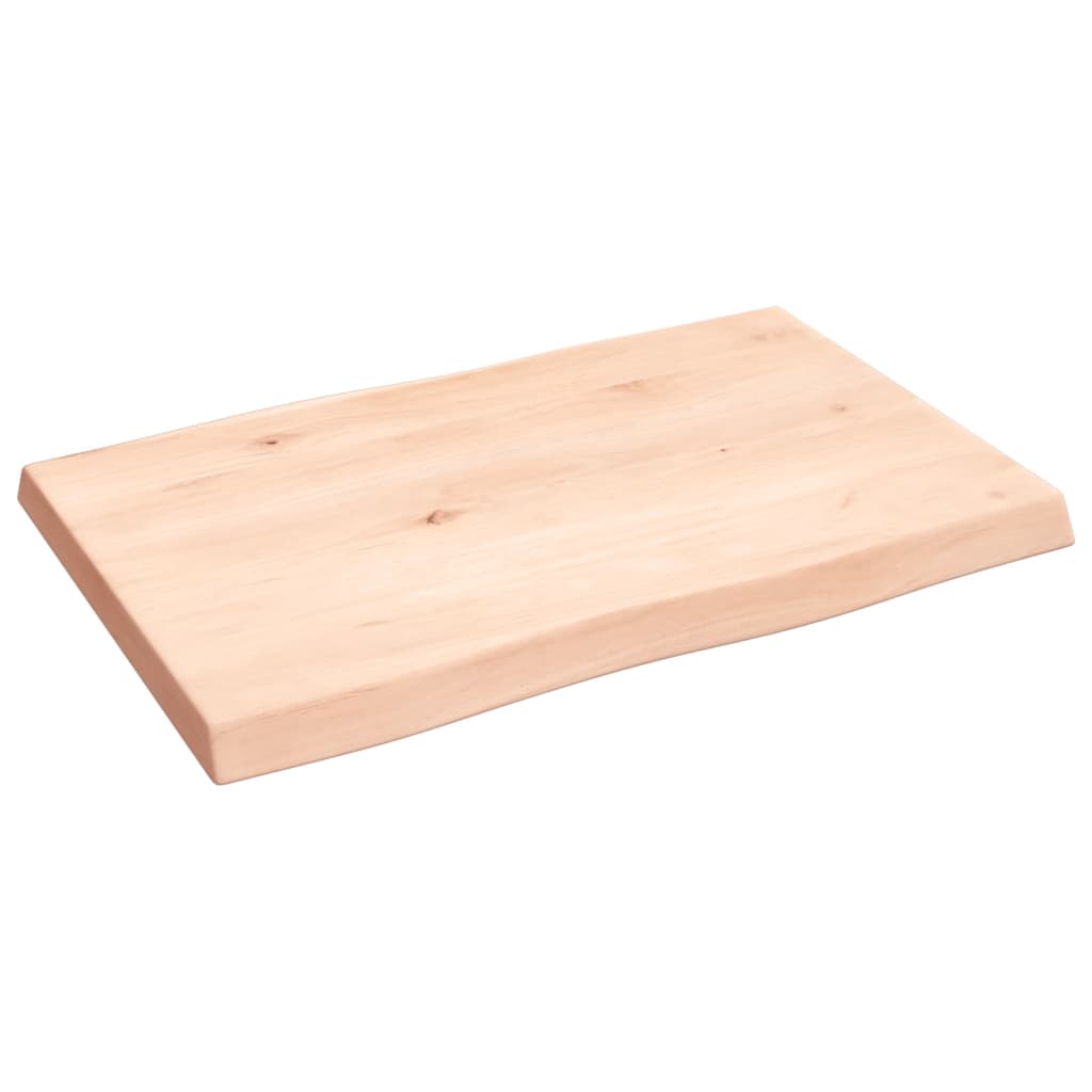 Piano per Tavolo 60x40x(2-4) cm Rovere Non Trattato Bordi Vivi