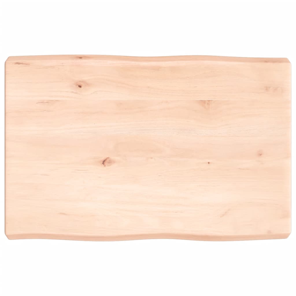 Piano per Tavolo 60x40x(2-6) cm Rovere Non Trattato Bordi Vivi