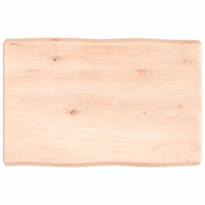 Piano per Tavolo 60x40x(2-6) cm Rovere Non Trattato Bordi Vivi