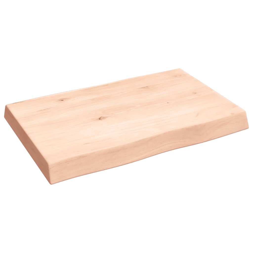 Piano per Tavolo 60x40x(2-6) cm Rovere Non Trattato Bordi Vivi