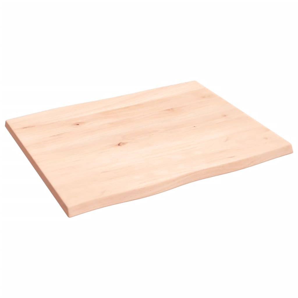 Piano per Tavolo 60x50x2 cm in Rovere Non Trattato Bordi Vivi