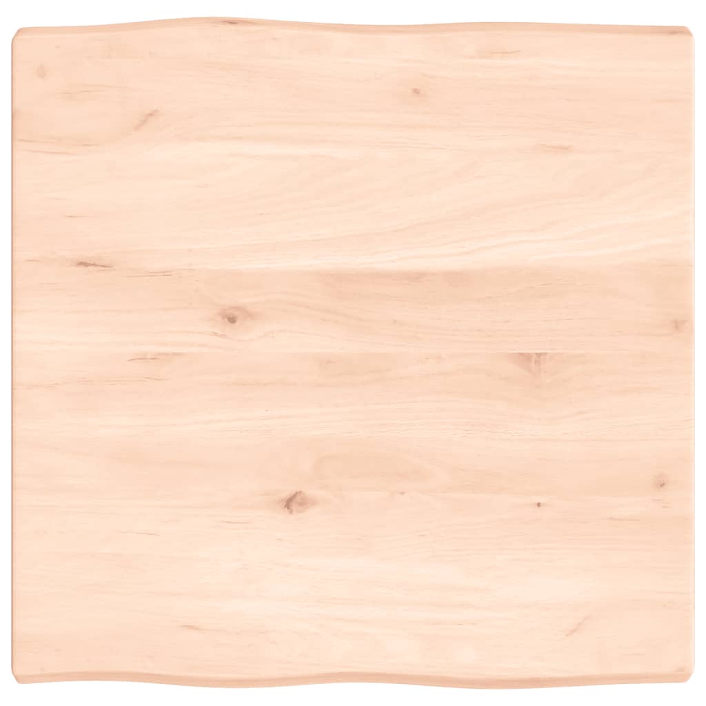Piano per Tavolo 60x60x(2-4) cm Rovere Non Trattato Bordi Vivi