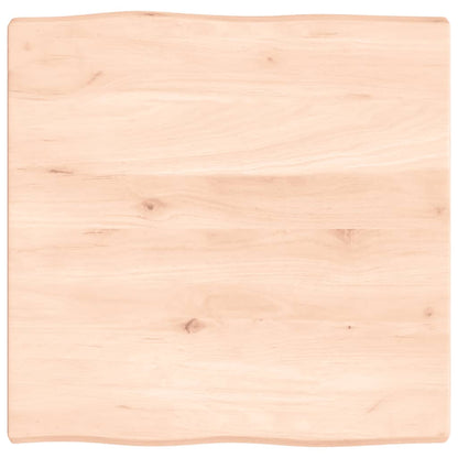 Piano per Tavolo 60x60x(2-4) cm Rovere Non Trattato Bordi Vivi