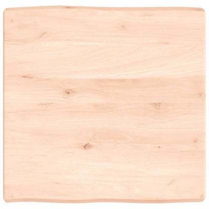 Piano per Tavolo 60x60x(2-6) cm Rovere Non Trattato Bordi Vivi