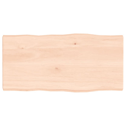 Piano per Tavolo 80x40x(2-4) cm Rovere Non Trattato Bordi Vivi