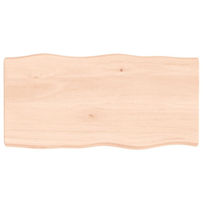 Piano per Tavolo 80x40x(2-6) cm Rovere Non Trattato Bordi Vivi