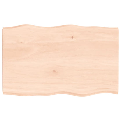 Piano per Tavolo 80x50x(2-4) cm Rovere Non Trattato Bordi Vivi