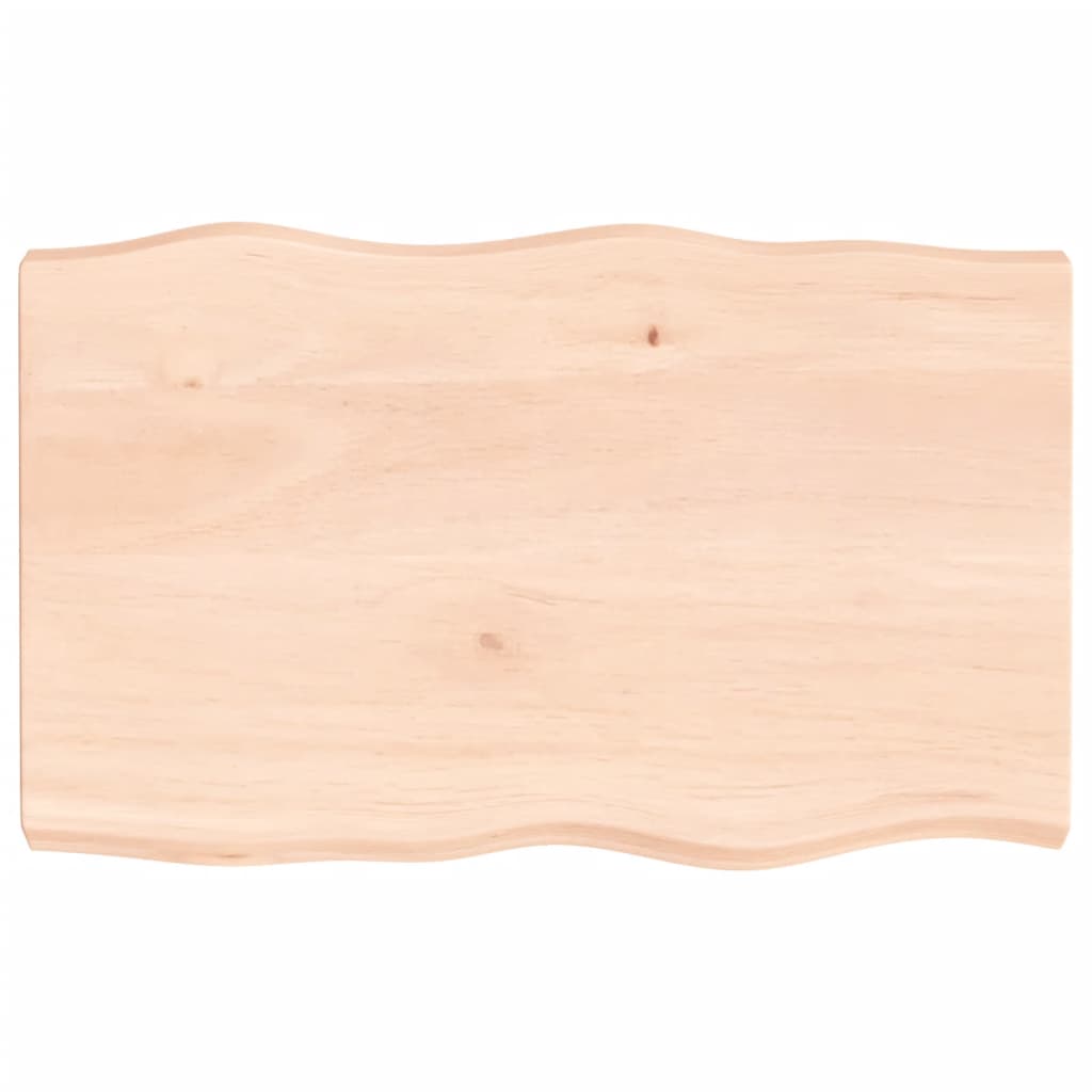 Piano per Tavolo 80x50x(2-6) cm Rovere Non Trattato Bordi Vivi