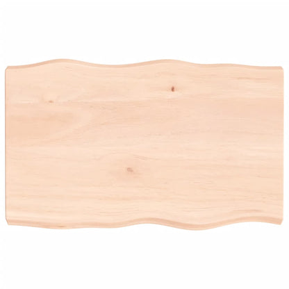 Piano per Tavolo 80x50x(2-6) cm Rovere Non Trattato Bordi Vivi