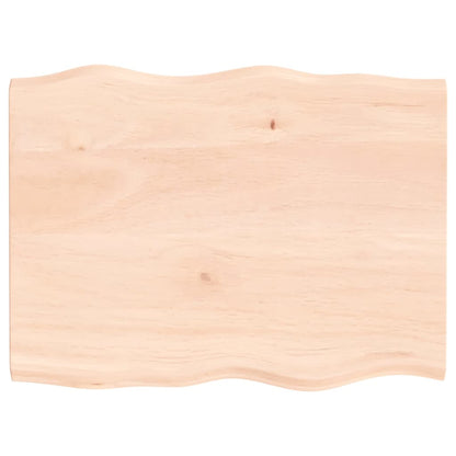 Piano per Tavolo 80x60x2 cm in Rovere Non Trattato Bordi Vivi