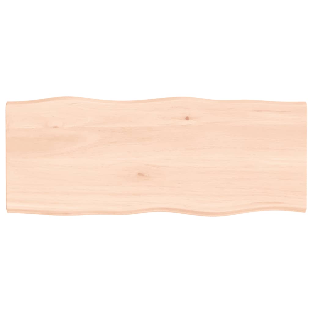 Piano per Tavolo 100x40x2 cm in Rovere Non Trattato Bordi Vivi