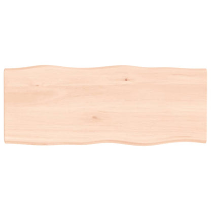 Piano per Tavolo 100x40x2 cm in Rovere Non Trattato Bordi Vivi