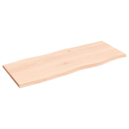 Piano per Tavolo 100x40x2 cm in Rovere Non Trattato Bordi Vivi