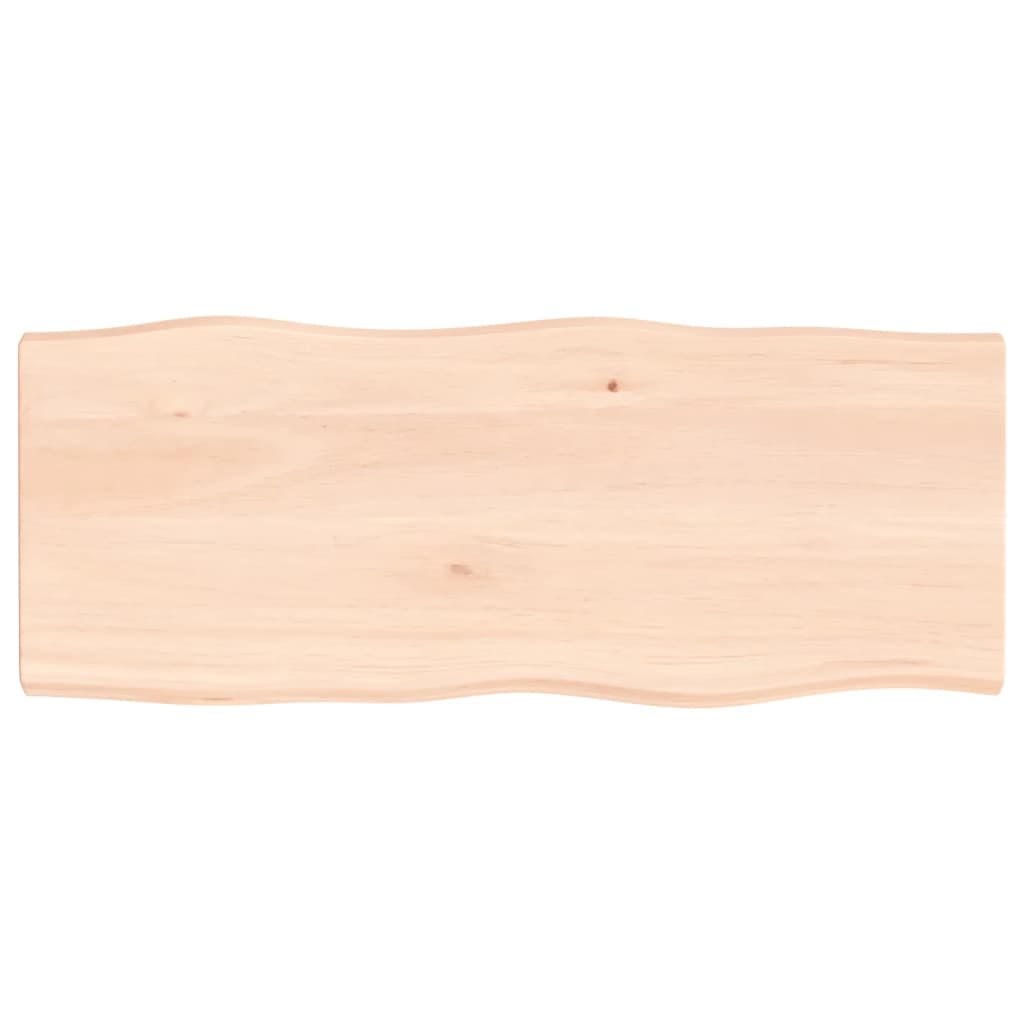 Piano per Tavolo 100x40x(2-4) cm Rovere Non Trattato Bordi Vivi
