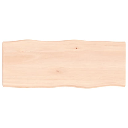 Piano per Tavolo 100x40x(2-4) cm Rovere Non Trattato Bordi Vivi