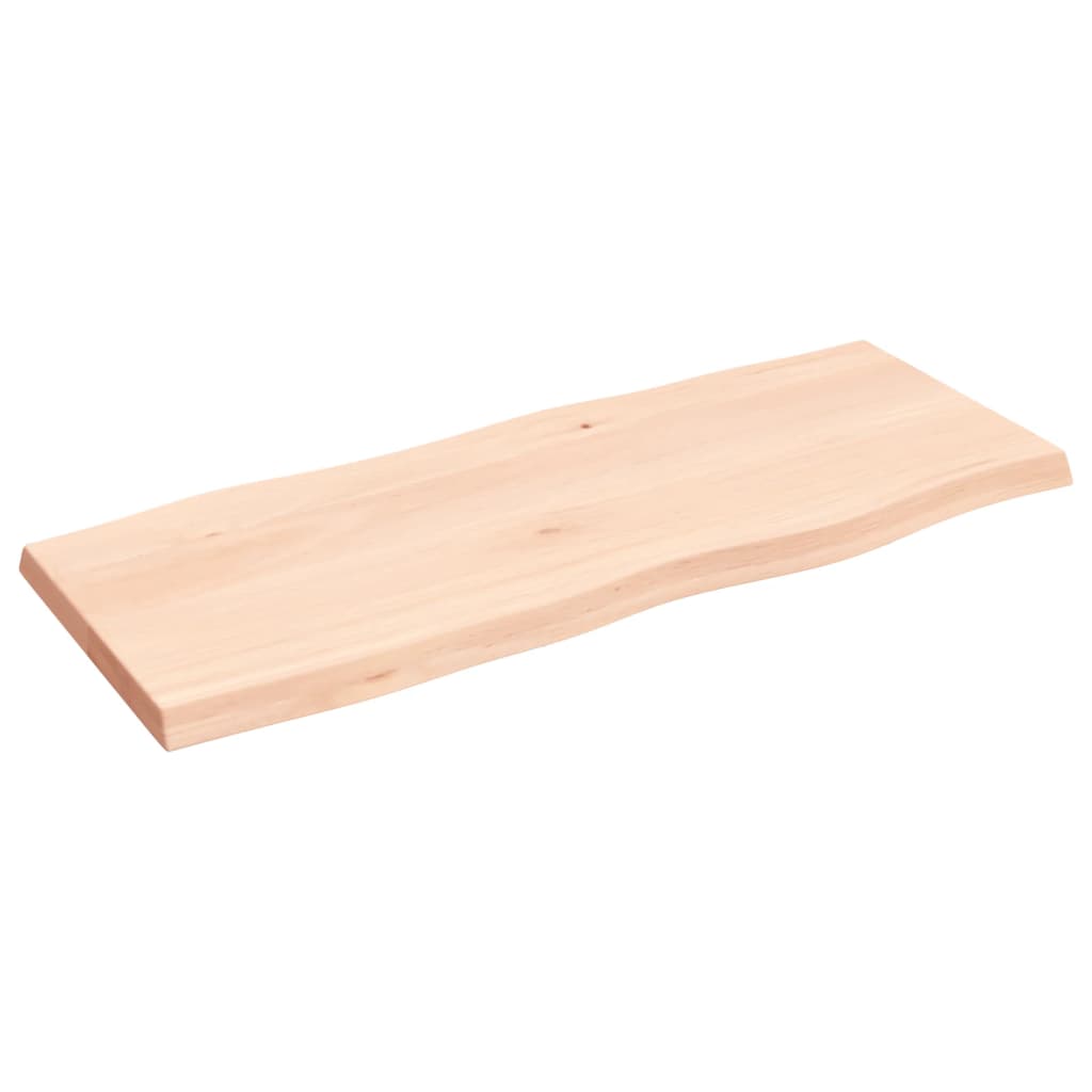 Piano per Tavolo 100x40x(2-4) cm Rovere Non Trattato Bordi Vivi
