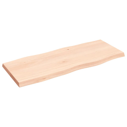 Piano per Tavolo 100x40x(2-4) cm Rovere Non Trattato Bordi Vivi