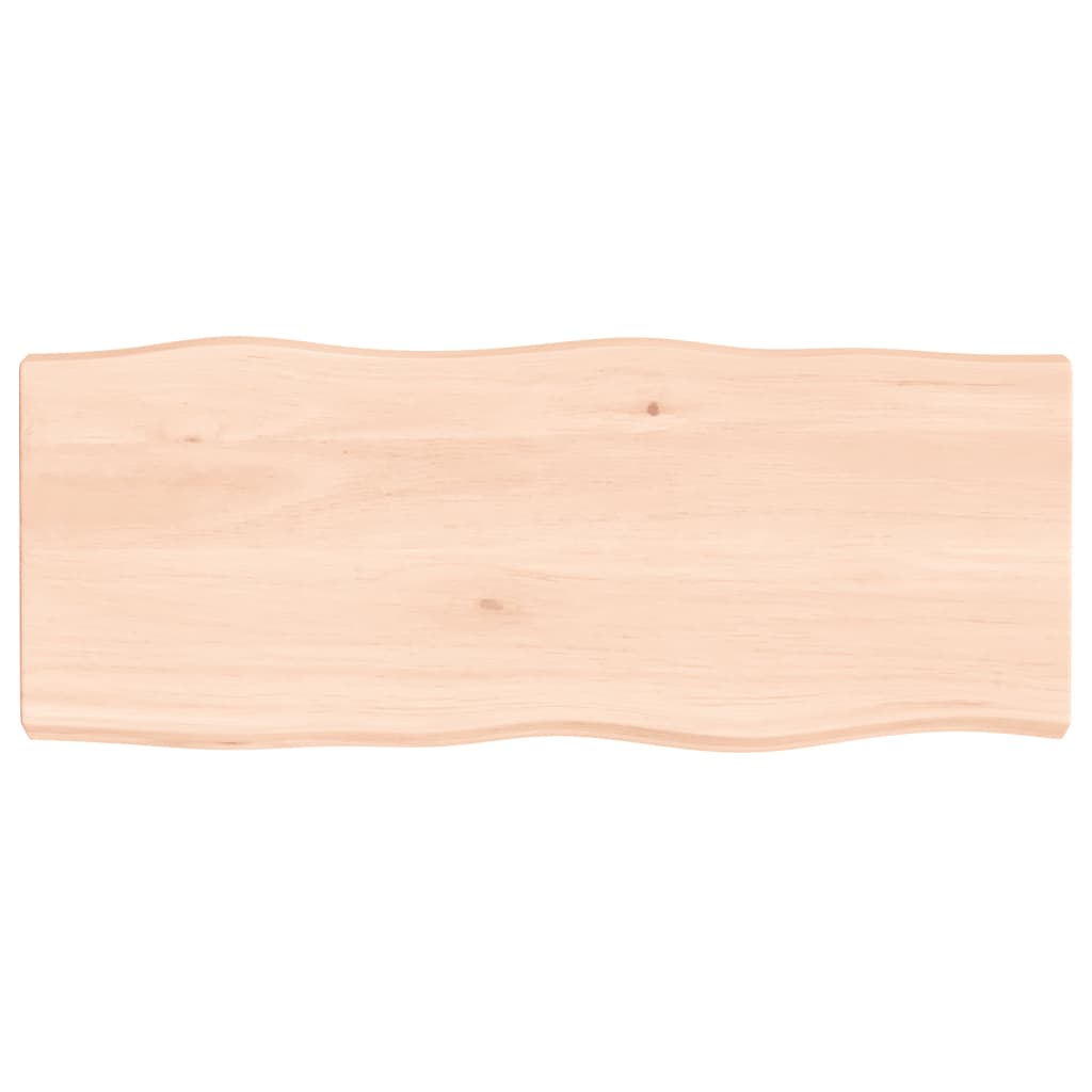 Piano per Tavolo 100x40x(2-6) cm Rovere Non Trattato Bordi Vivi
