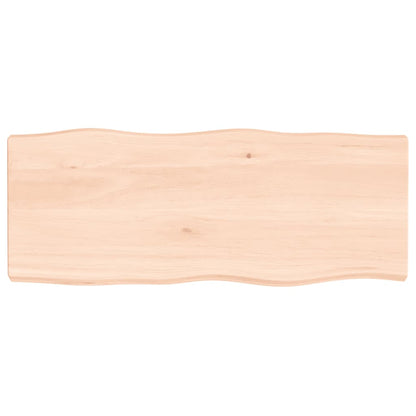 Piano per Tavolo 100x40x(2-6) cm Rovere Non Trattato Bordi Vivi