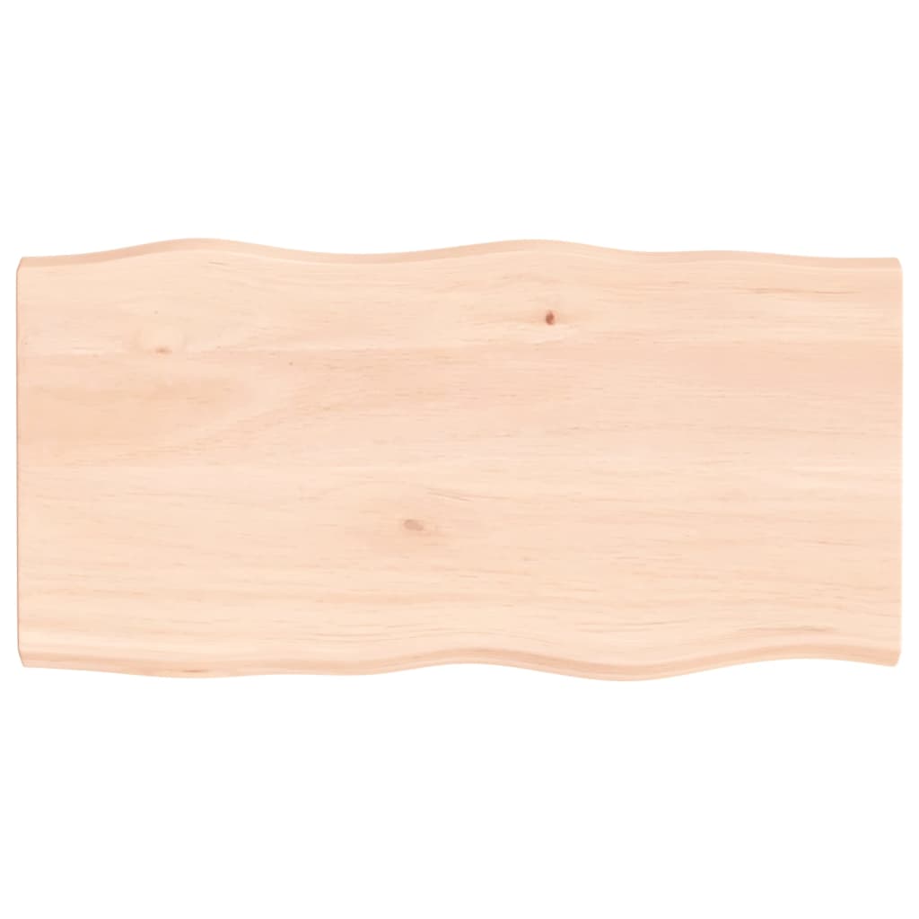 Piano per Tavolo 100x50x(2-4) cm Rovere Non Trattato Bordi Vivi
