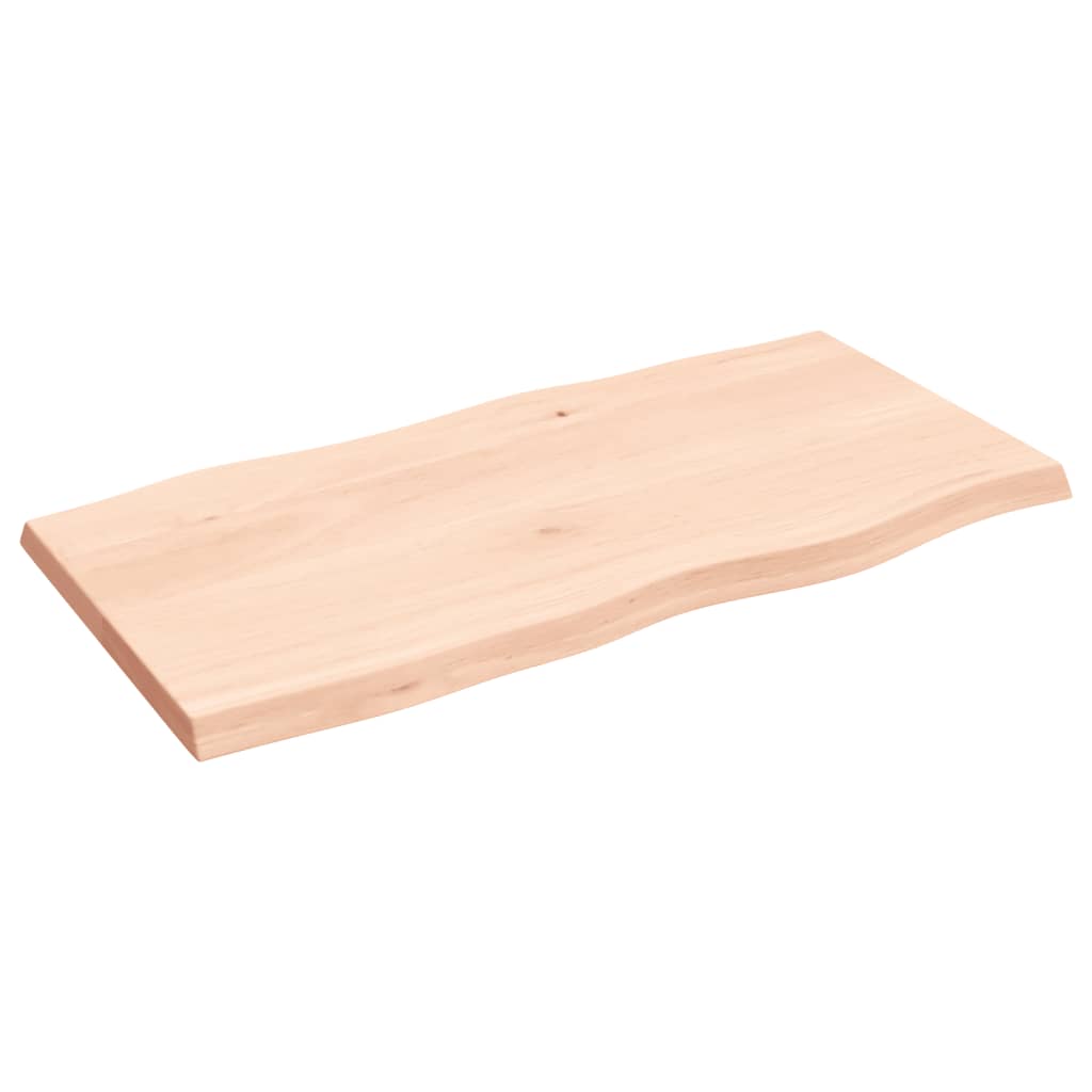 Piano per Tavolo 100x50x(2-4) cm Rovere Non Trattato Bordi Vivi