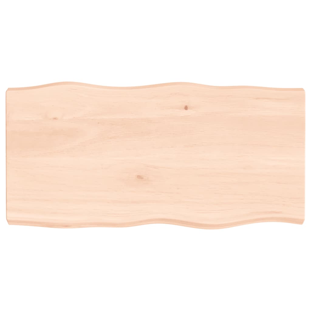 Piano per Tavolo 100x50x(2-6) cm Rovere Non Trattato Bordi Vivi