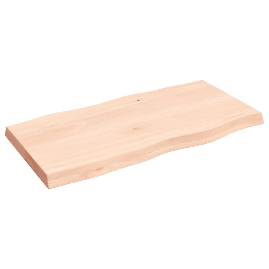Piano per Tavolo 100x50x(2-6) cm Rovere Non Trattato Bordi Vivi
