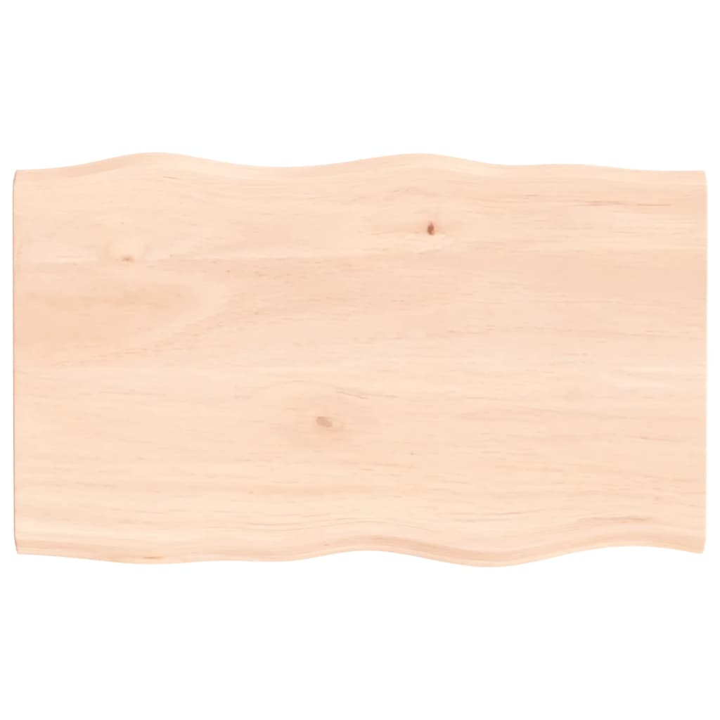 Piano per Tavolo 100x60x2 cm in Rovere Non Trattato Bordi Vivi