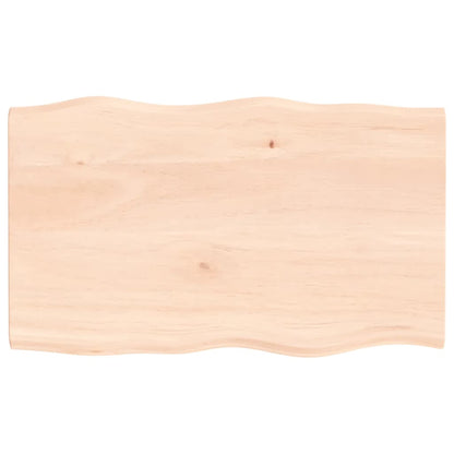 Piano per Tavolo 100x60x2 cm in Rovere Non Trattato Bordi Vivi