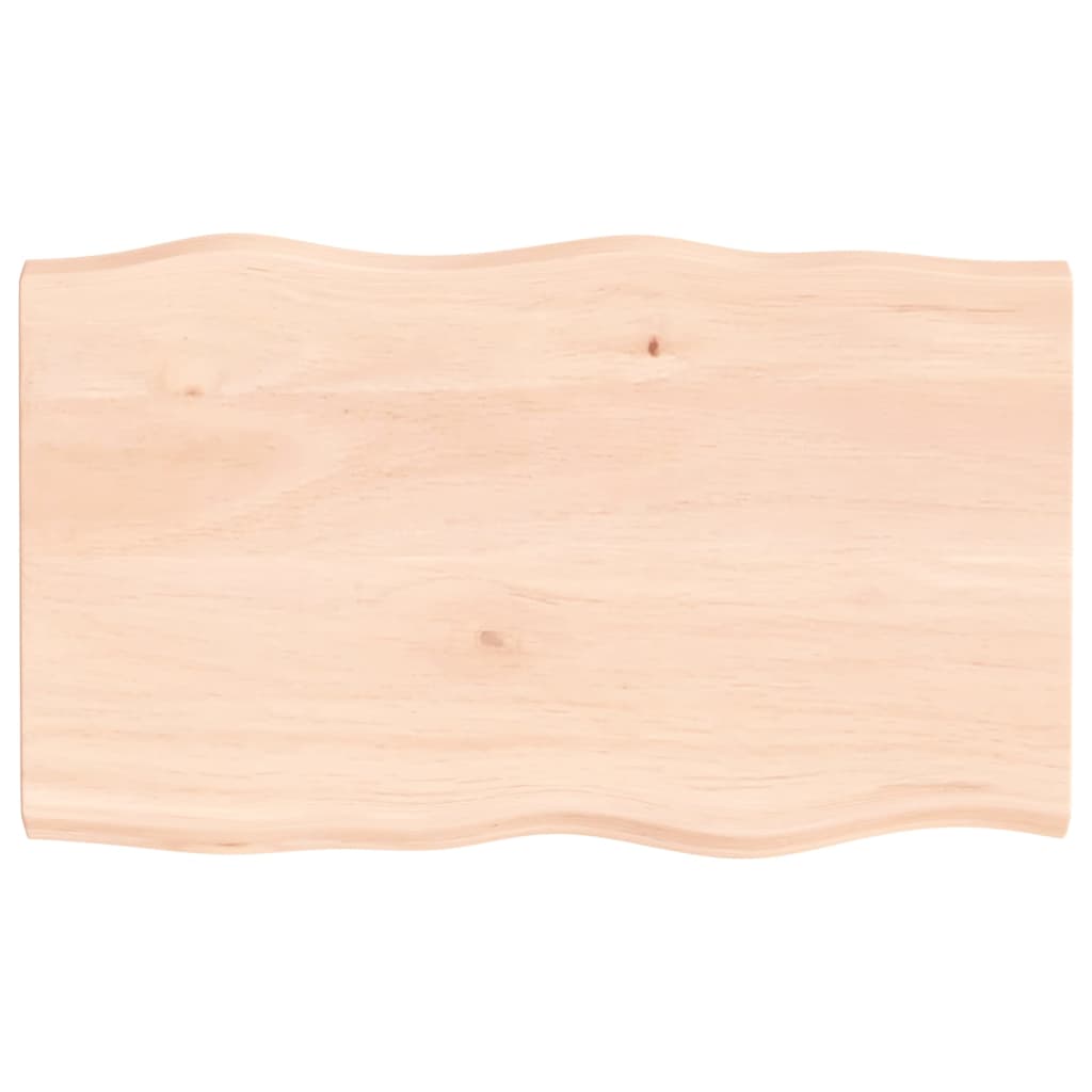 Piano per Tavolo 100x60x(2-4) cm Rovere Non Trattato Bordi Vivi