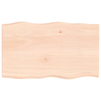 Piano per Tavolo 100x60x(2-4) cm Rovere Non Trattato Bordi Vivi