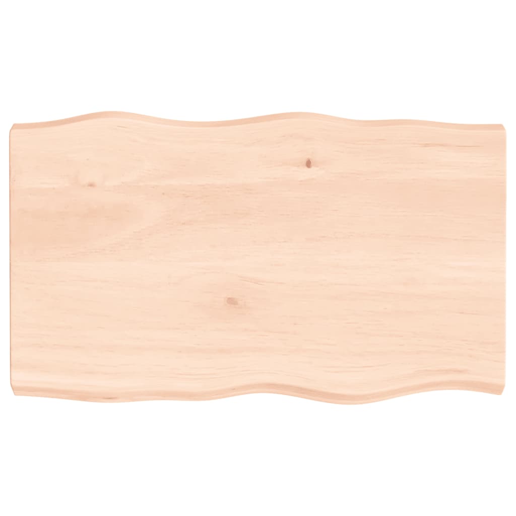 Piano per Tavolo 100x60x(2-6) cm Rovere Non Trattato Bordi Vivi