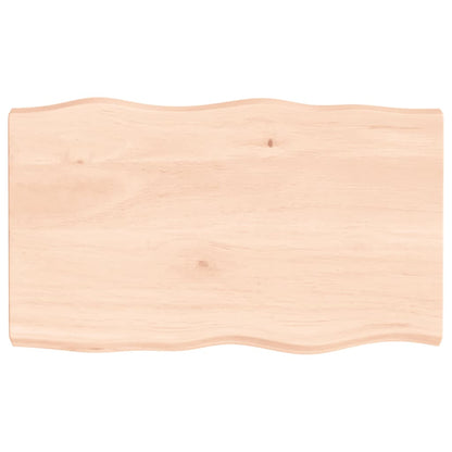 Piano per Tavolo 100x60x(2-6) cm Rovere Non Trattato Bordi Vivi