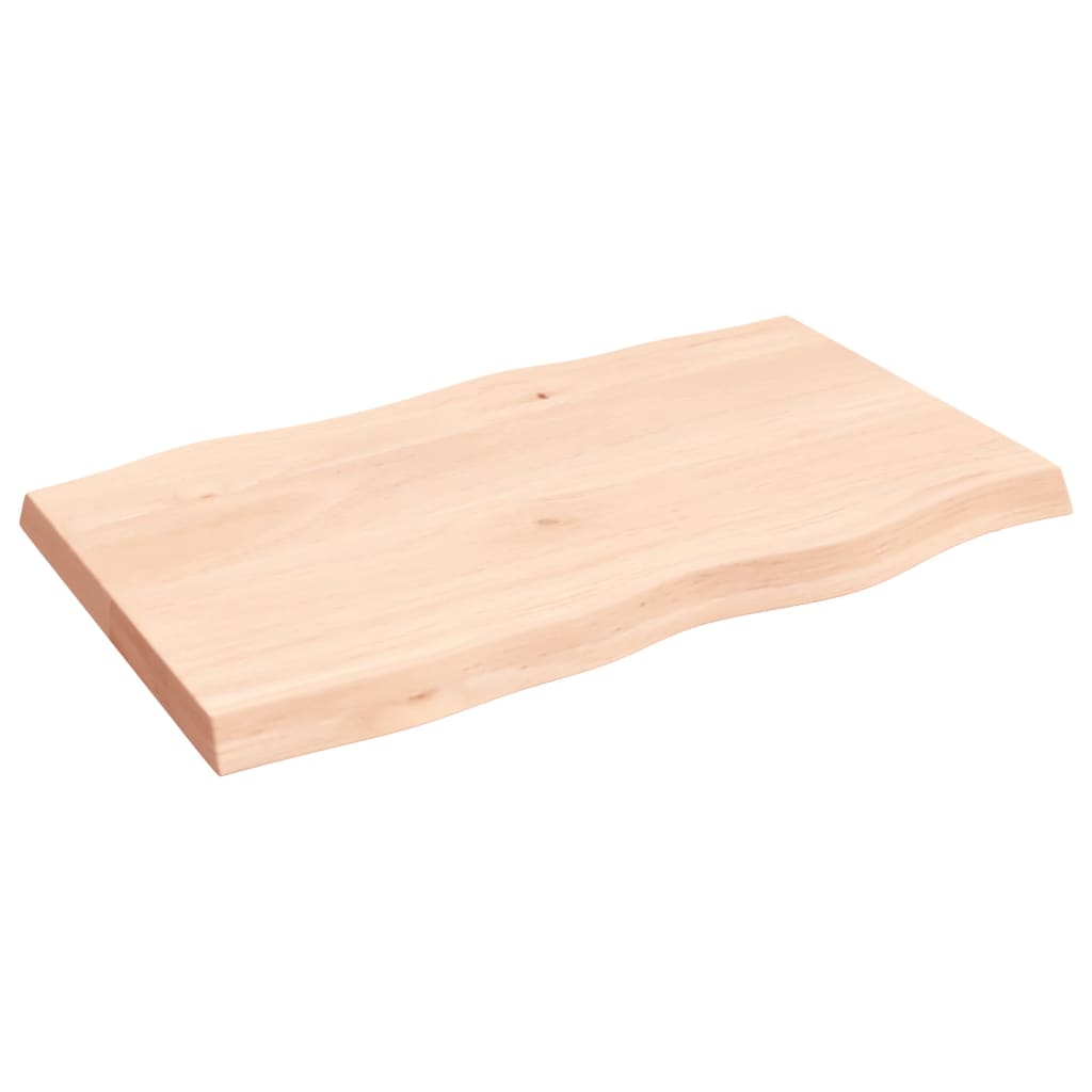 Piano per Tavolo 100x60x(2-6) cm Rovere Non Trattato Bordi Vivi