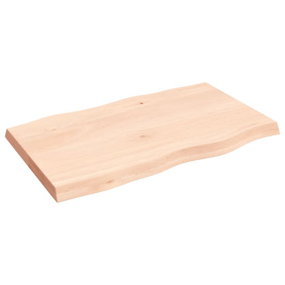 Piano per Tavolo 100x60x(2-6) cm Rovere Non Trattato Bordi Vivi