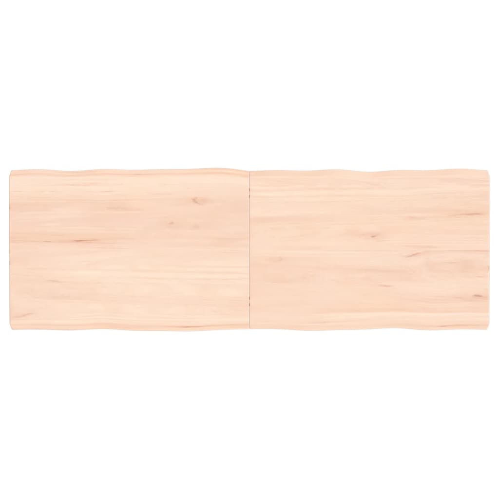 Piano per Tavolo 120x40x(2-4) cm Rovere Non Trattato Bordi Vivi