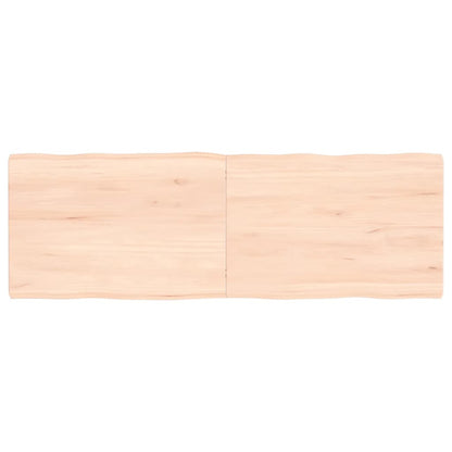 Piano per Tavolo 120x40x(2-4) cm Rovere Non Trattato Bordi Vivi