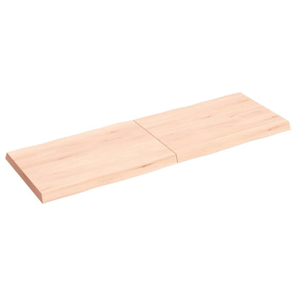 Piano per Tavolo 120x40x(2-4) cm Rovere Non Trattato Bordi Vivi
