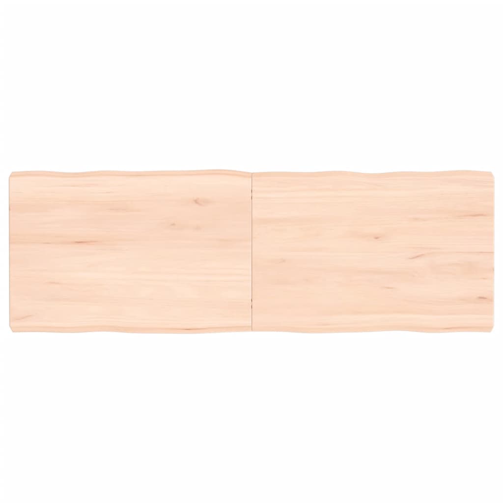 Piano per Tavolo 120x40x(2-6) cm Rovere Non Trattato Bordi Vivi