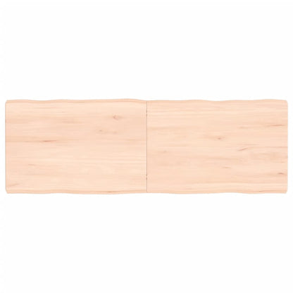 Piano per Tavolo 120x40x(2-6) cm Rovere Non Trattato Bordi Vivi