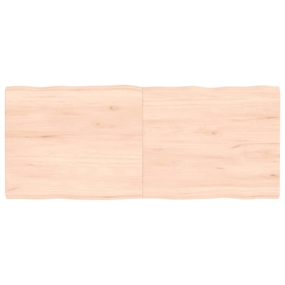 Piano per Tavolo 120x50x(2-4) cm Rovere Non Trattato Bordi Vivi