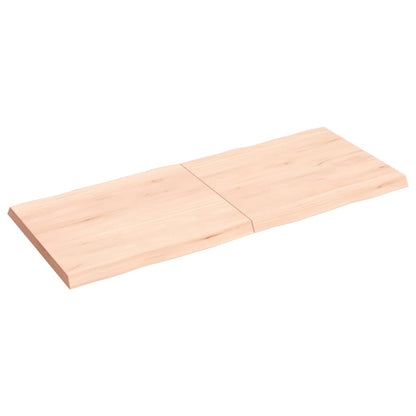 Piano per Tavolo 120x50x(2-4) cm Rovere Non Trattato Bordi Vivi