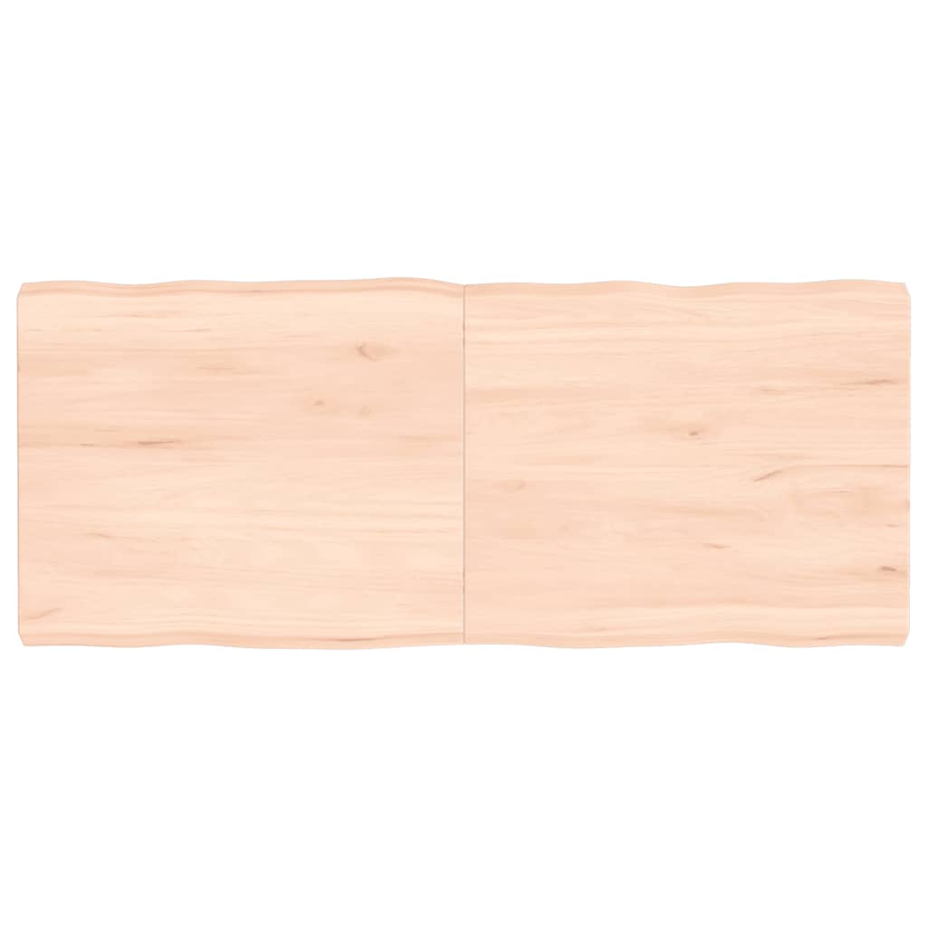 Piano per Tavolo 120x50x(2-6) cm Rovere Non Trattato Bordi Vivi