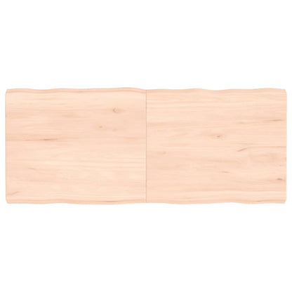 Piano per Tavolo 120x50x(2-6) cm Rovere Non Trattato Bordi Vivi