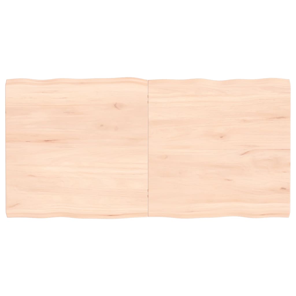 Piano per Tavolo 120x60x(2-4) cm Rovere Non Trattato Bordi Vivi