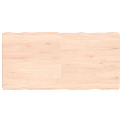 Piano per Tavolo 120x60x(2-4) cm Rovere Non Trattato Bordi Vivi
