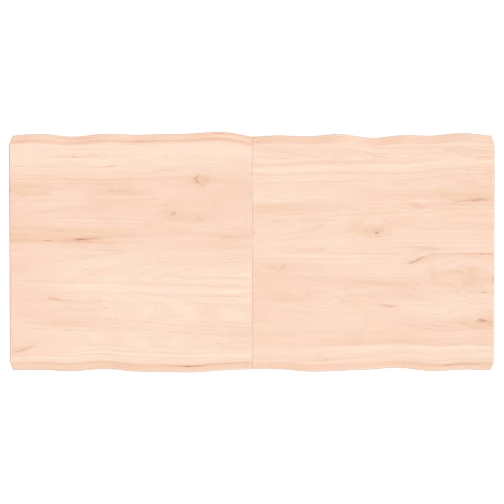 Piano per Tavolo 120x60x(2-6) cm Rovere Non Trattato Bordi Vivi